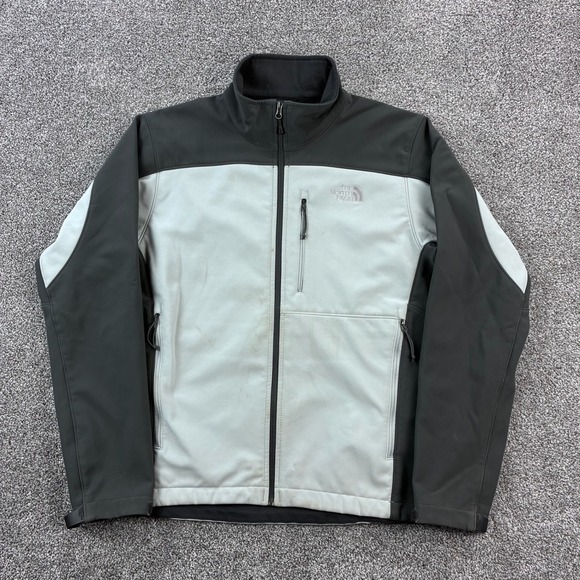 The North Face Jacket Men's M Gray Apex Bionic Soft Shell Windbreaker Full Zip - Picture 1 of 6